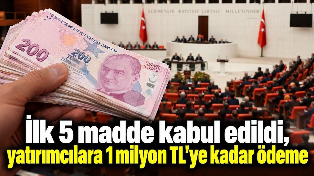 Meclis'te fon düzenlemesi! İlk 5 madde kabul edildi, yatırımcılara 1 milyon TL'ye kadar ödeme