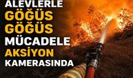 Alevlerle göğüs göğüse mücadele aksiyon kamerasında