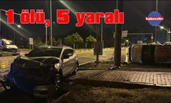 Otomobil ile hafif ticari araç çarpıştı: 1 ölü, 5 yaralı
