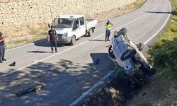 Kütahya'da şarampole devrilen otomobilin sürücüsü ağır yaralandı