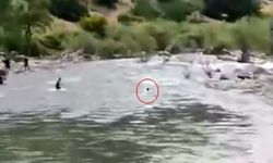 Çayda kaybolmuştu, akıntıya kapıldığı anlar kameraya yansıdı
