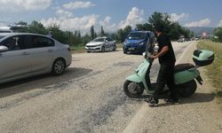 Motosikletten düşen sürücü ağır yaralandı