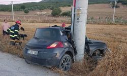 Otomobil elektrik direğine çarptı: 1 yaralı