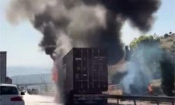 24 ton çikolata yüklü tır yandı