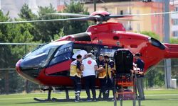 Yüksekten düşen genç hava ambulansıyla sevk edildi