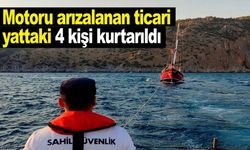 Motoru arızalanan ticari yattaki 4 kişi kurtarıldı