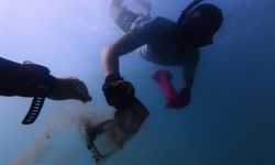 Bodrum'da dalış ekiplerinin katılımıyla deniz dibi temizliği yapıldı
