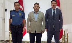 Marmaris'te görev değişikliği yapan emniyet müdürlerinden Kaymakam Kaya'ya ziyaret