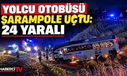 Yolcu otobüsü şarampole uçtu: 24 yaralı