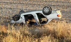 Aksaray’da tarlaya uçan otomobilin sürücüsü yaralandı