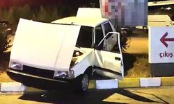Yasak yerden dönen alkollü sürücü kaza yaptı