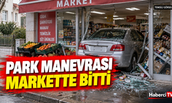 Bartın'da park manevrası markette son buldu