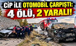 Otomobil ile cip çarpıştı: 4 ölü, 2 yaralı
