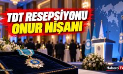 TDT resepsiyonunda Ömüraliyev’e TÜRKSOY Onur Nişanı takdim edildi