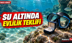 Fethiye’de Tarzan Koyu’nda su altında evlilik teklifi