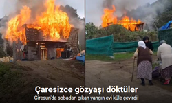 EVLERİ ALEVLER İÇİNDE KALDI: AİLE GÖZYAŞLARIYLA İZLEDİ