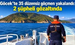 Göcek’te 35 düzensiz göçmen yakalandı: 2 şüpheli gözaltında