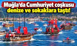 Muğla'da Cumhuriyet'in 103. Yılı coşkusu denizde ve karada yaşandı