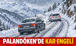 Palandöken Geçidi’nde kar ve buzlanma ulaşımı aksattı