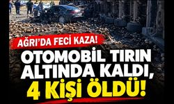 OTOMOBİL TIRIN ALTINDA KALDI, 4 KİŞİ ÖLDÜ!