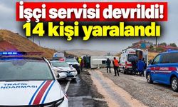 Kırıkkale'de işçi servisi devrildi! 14 kişi yaralandı