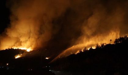 Milas yangınında ekiplerin gece mesaisi sürüyor