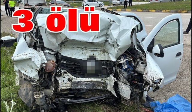 İstinat duvarına çarpan otomobildeki 3 kişi öldü, 1 kişi ağır yaralandı