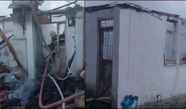 Seydikemer'de çıkan yangın bir evi yok etti
