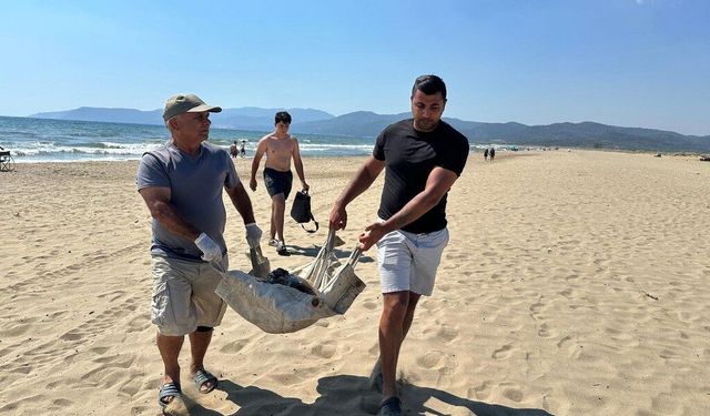 Yüzgecine parke taşı bağlanan deniz kaplumbağası ölü bulundu