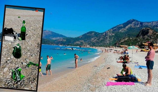 Plaja çöp bırakanlara tepki yağıyor