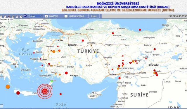 Akeniz’de 5.3 büyüklüğünde deprem