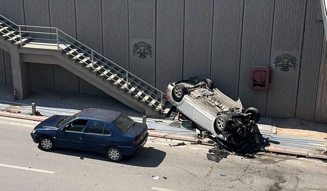 Kontrolden çıkan otomobil takla attı: 1 yaralı