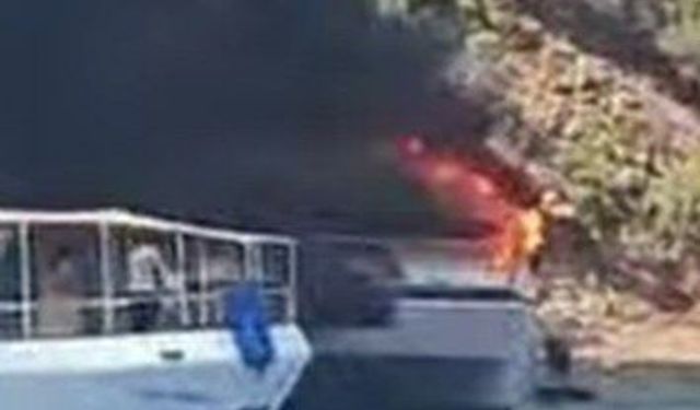 SON DAKİKA: Fethiye’de katamaranda yangın! Siyah duman gökyüzünü kapladı