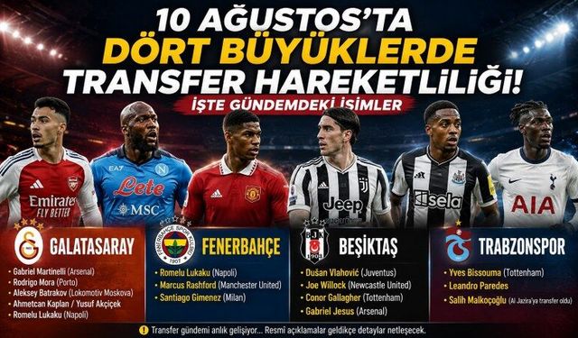 10 Ağustos’ta dört büyüklerde transfer hareketliliği: İşte gündemdeki isimler