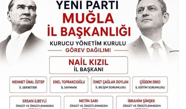 Yeni Parti Muğla İl Başkanlığı’nda görev dağılımı tamamlandı
