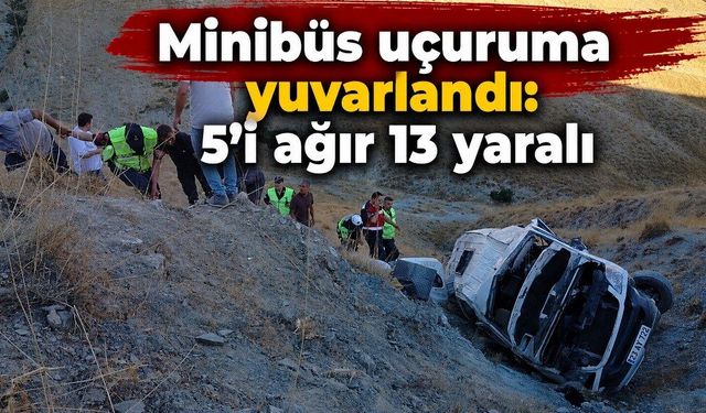 Minibüs uçuruma yuvarlandı: 5'i ağır 13 yaralı