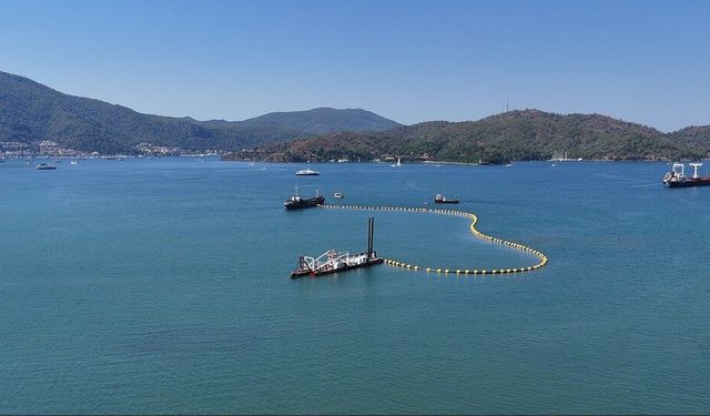 Fethiye Körfezi’nde büyük temizlik için hazırlıklar dronla görüntülendi