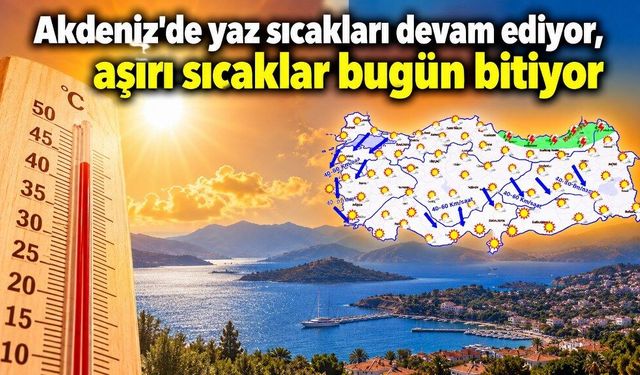 Akdeniz’de yaz sıcakları devam ediyor, aşırı sıcaklar bugün bitiyor