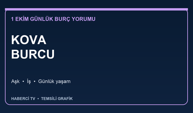 1 Ekim 2026 Kova burcu yorumu: Aşk, iş ve günlük yaşam