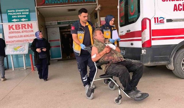 Elini kesim motoruna kaptıran 61 yaşındaki adam yaralandı