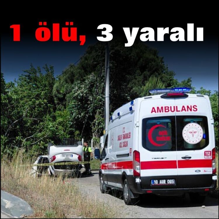 Kontrolden çıkan otomobil savruldu: 1 ölü, 3 yaralı