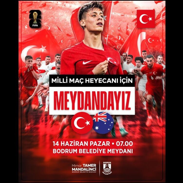 Dünya Kupası heyecanı Bodrum Belediye meydanı'nda yaşanacak