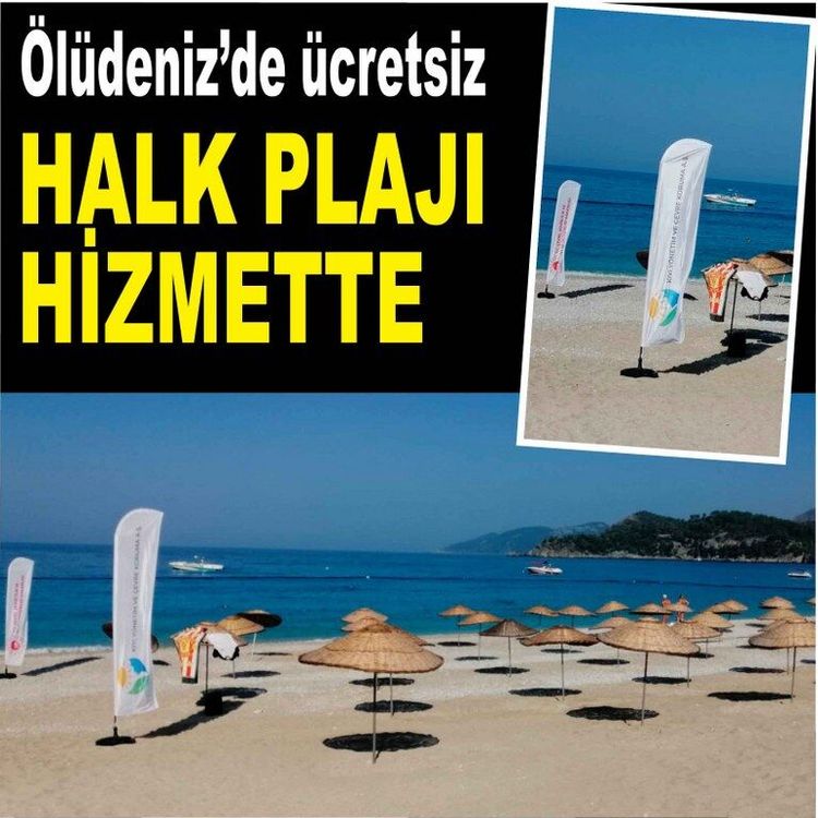 Ölüdeniz’de ücretsiz halk plajı tatilcilerin hizmetinde