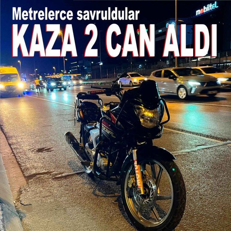 Kontrolden çıkan motosiklet direğe çarptı: 2 ölü