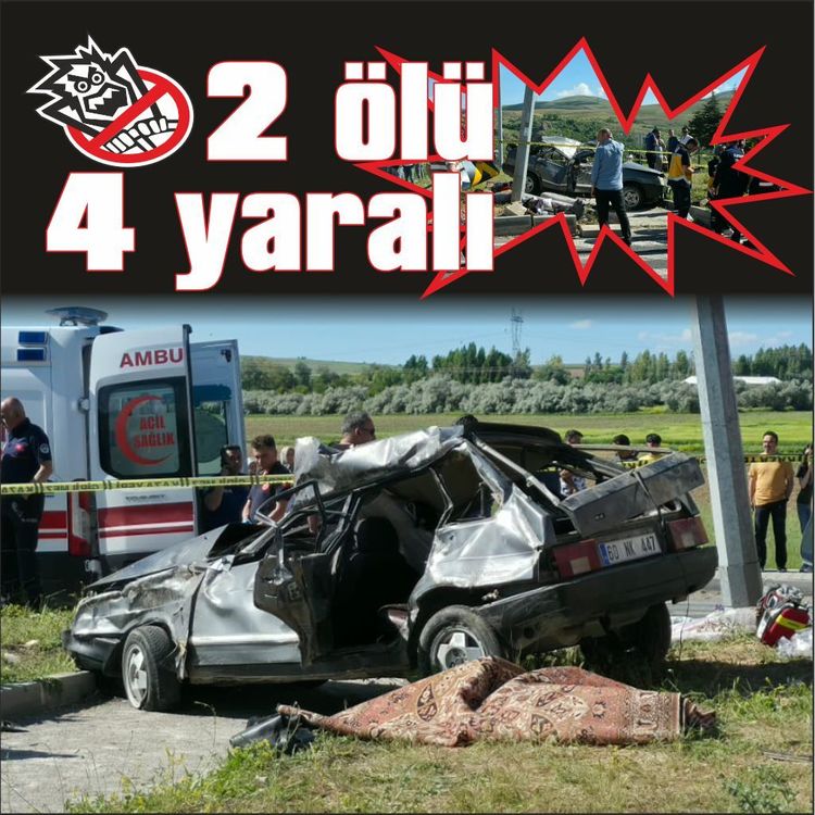İki otomobil kavşakta çarpıştı: 2 ölü, 4 yaralı