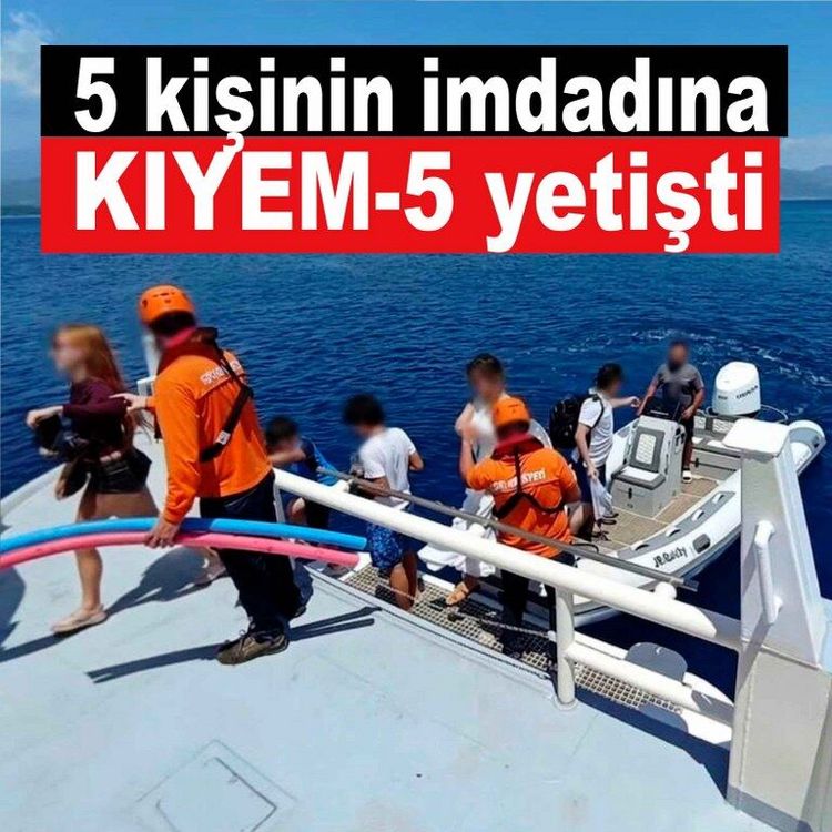 Teknedeki 5 kişi kurtarıldı