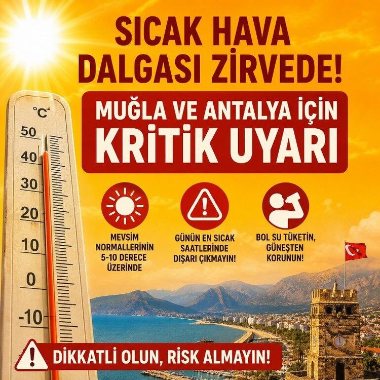Sıcak hava dalgası zirvede: Muğla ve Antalya için kritik uyarı