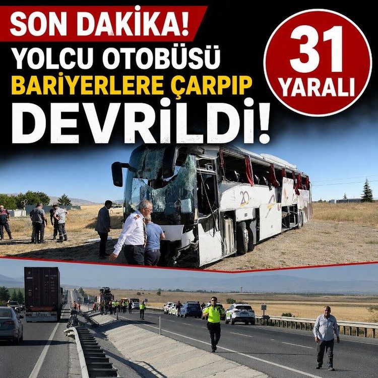 SON DAKİLA! Yolcu otobüsü bariyerlere çarpıp devrildi: 31 Yaralı