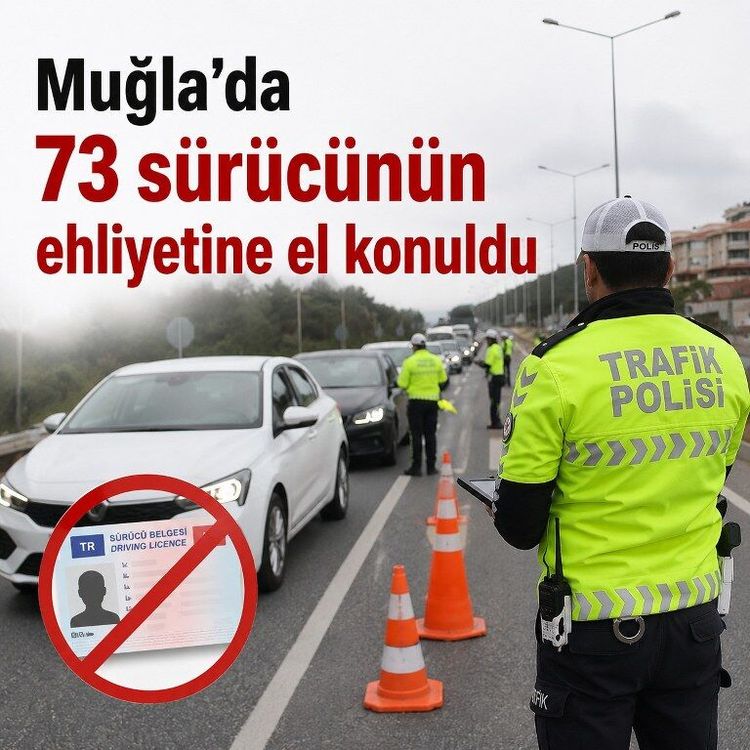 Muğla'da 73 sürücünün ehliyetine el konuldu