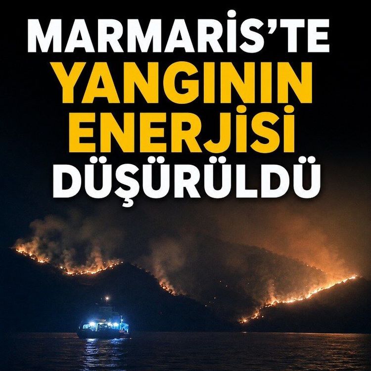Marmaris’te yangının enerjisi düşürüldü